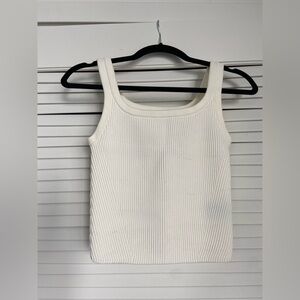 Cuts Clothing White Ribbed Tank Top